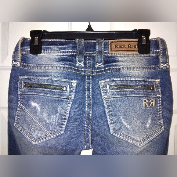 Rock Revival Joyelle straight ripped distressed jeans 25 Inseam 33" from Buckle - Picture 6 of 11